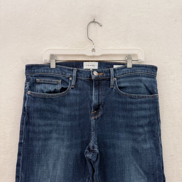 Frame Jeans Mens 34x32 Blue L'Homme Slim Stretch LMH0467 Baltic - Picture 9 of 13